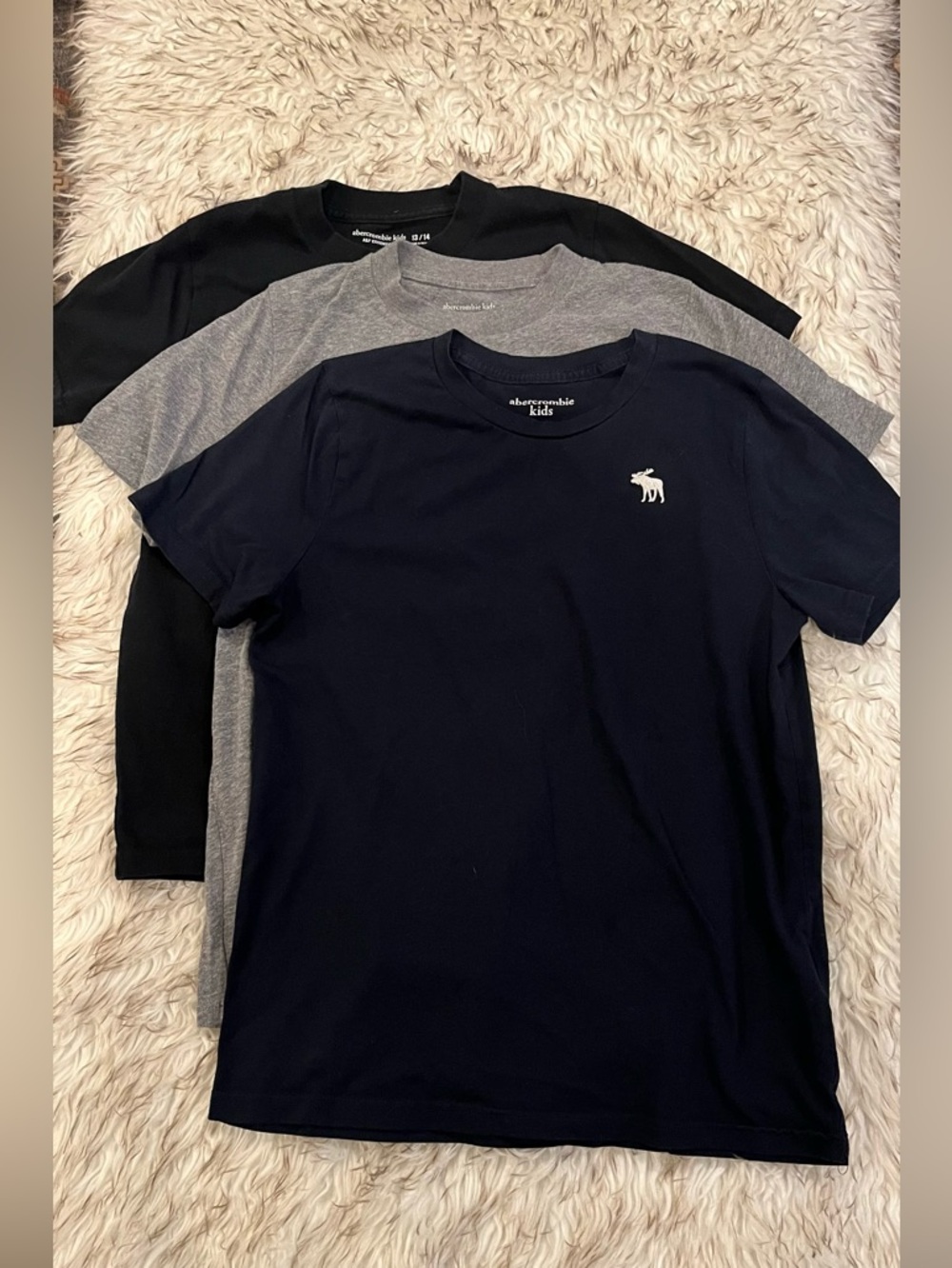 Abercrombie Kids Essential Icon Crew T-Shirts - Set of 3 - Boys 13/14